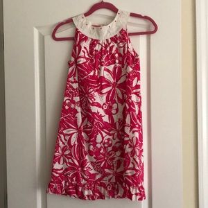 Lilly Pulitzer pink and white printed girls dress